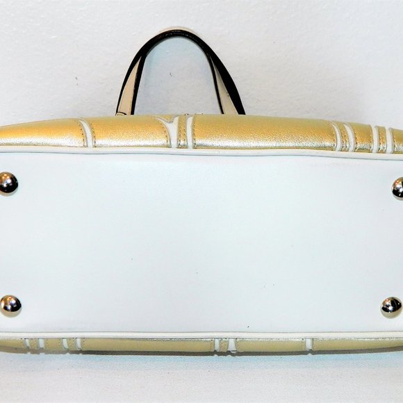 Coach Gold/White Tote - Picture 5 of 9